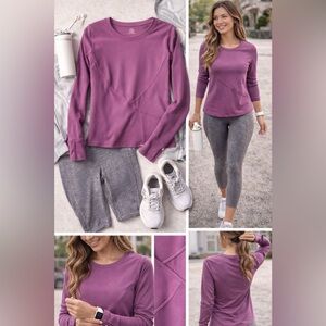Purple Activewear Long Sleeve Top | Athletic Workout Shirt
